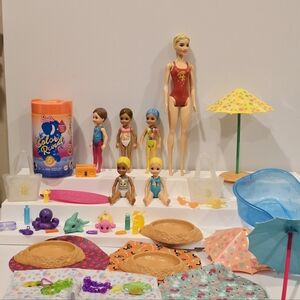 Barbie Doll Color Reveal and Chelsea Beach Swimming Doll Set